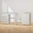 thumbnail image 3 of HOMCOM Folding Sewing Table Mobile Sewing Machine Cabinet with Shelf White, 3 of 10