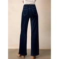 thumbnail image 2 of Jeans Astylish para mujer, cintura alta, pernera ancha, azul marino, 2 of 6