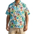 thumbnail image 2 of Yertdoel Hawaiian Shirt for Men Summer Funny Floral Printed Short Sleeve Loose Fit Button Down Beach Tops Outdoor Fashion Cozy Lightweight Casual Shirts, 2 of 5
