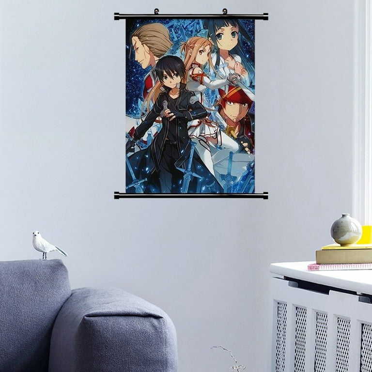 Sword Art Online Anime SAO Cartoon Characters Scroll Painting Home Decor  Anime Poster 