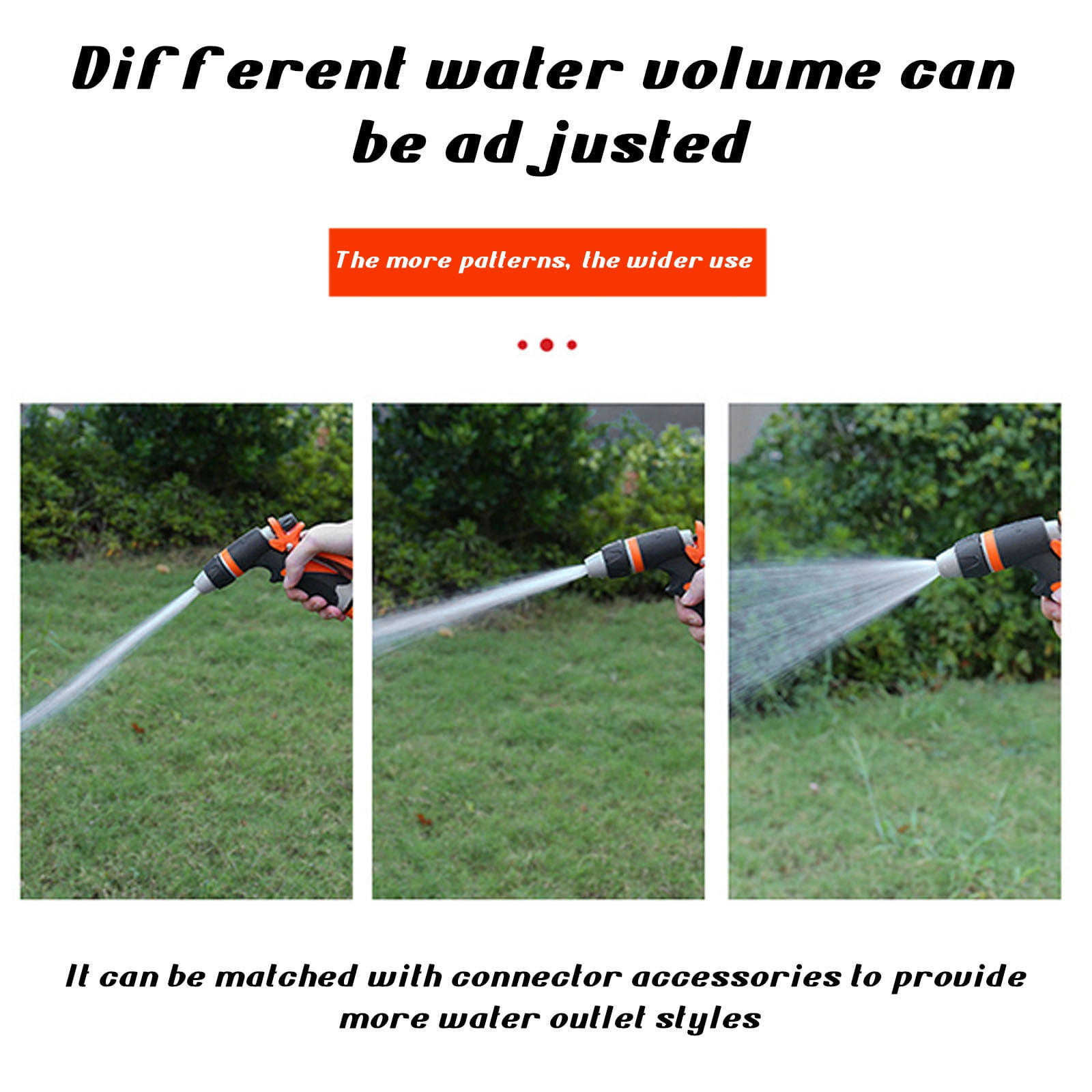 Garden Hose Nozzle, Heavy Duty Hose Nozzle with Adjust Watering Patterns, Multifunctional High Pressure Hose Nozzle Sprayer for Home, Watering Lawns and Garden