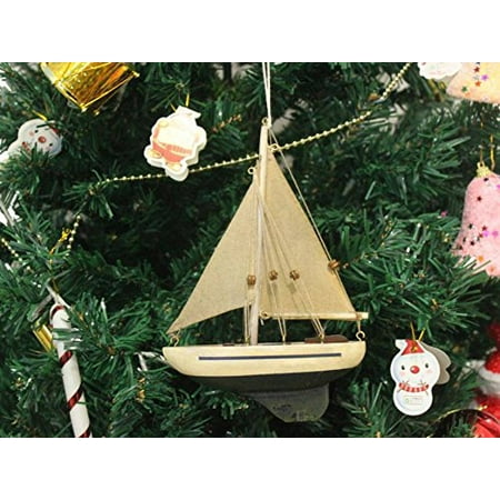 wooden by the sea model sailboat christmas tree