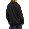 thumbnail image 4 of idosla Womens Oversized Sweatshirt Long Sleeve Henley Pullover Tops 2025 Fall Casual Button Loose Fit Teens Fashion Outfits (Black, XXL), 4 of 6
