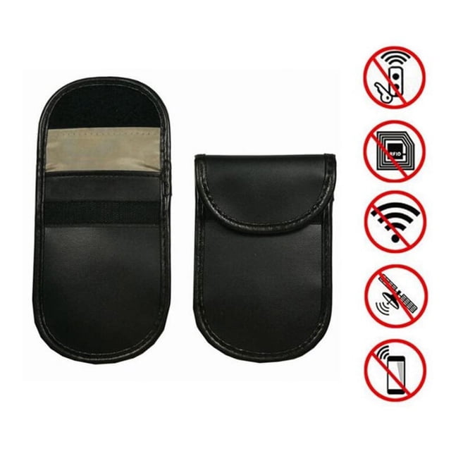 Bolsa para llaves de coche (2 unidades), bloqueador de señal con gancho y llavero, antirrobo, control remoto inteligente que protege la electrónica del coche.