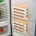 thumbnail image 4 of 4 Tier Egg Holder for Fridge, Auto-Rolling Egg Holder,Egg Organizer for Refrigerator,Egg Storage for Refrigerator,Egg Container Egg Dispenser for Refrigerator,Egg Tray (White), 4 of 5