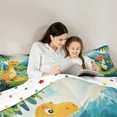 thumbnail image 5 of Castle Fairy Kawaii Dinosaur Bedding Comforter Set 2pcs for Children Kids Teens,Cartoon Animal Dino Twin Comforter Sets Microfiber,Jungle Wildlife Breathable Bedding Set,Super Cozy Room Decor, 5 of 8