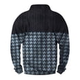 thumbnail image 4 of Men's Vintage Knitted Sweater Houndstooth Pattern, Half-Button Collar, Cozy Winter Pullover, 4 of 4