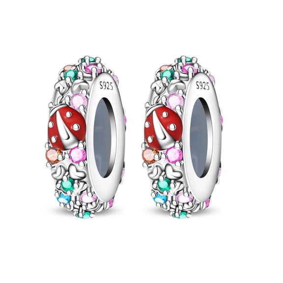 KUNSIR 2PCS Stopper Beads Charms for Bracelets Clip Spacer Charm Bracelet Stoppers