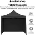 thumbnail image 2 of Carpa Toldo 3x3 Metros con Paredes Reforzado Plegable Impermeable Facil Armado Y Transporte para Jardín Casa Exterior Uso Rudo Acero Lona (Negro), 2 of 8