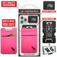 thumbnail image 4 of Gecko Travel Tech Double Pocket - Adhesive Card Holder - Cell Phone Pouch - Stick on Lycra Pocket - Carry Credit Cards and Cash (Pink Black), 4 of 10