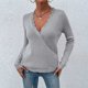 thumbnail image 4 of Gibobby Sueter para mujer invierno punto Cárdigan de suéter de encaje con cuello en V suelto de otoño invierno para mujer(Gris,M), 4 of 5