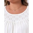 thumbnail image 5 of DARING DIVA Women's Plus 3/4 Sleeve Crochet Lace Detail Blouse Tunic Shirt 2X White, 5 of 7