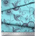 thumbnail image 2 of Soimoi Poly Georgette Fabric Leaves,Floral & Passion Fruits Printed Craft Fabric by the Yard 52 Inch Wide, 2 of 3