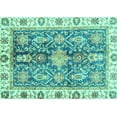 thumbnail image 1 of Ahgly Company Indoor Rectangle Oriental Turquoise Blue Traditional Area Rugs, 6' x 9', 1 of 4