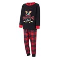 thumbnail image 3 of Conjunto de pijamas navideños familiares a juego: camisetas con estampado de astas y pantalones a cuadros. Pijamas de vacaciones para dormir., 3 of 10