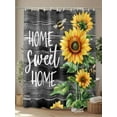 thumbnail image 4 of Vintage Floral Sunflower Shower Curtain, Home Sweet Home Bathroom Decor Curtains Set with Hooks, Rustic Black Farm Wood Waterproof Fabric Home Accessories， 66 X 72 Inch Long, 4 of 6