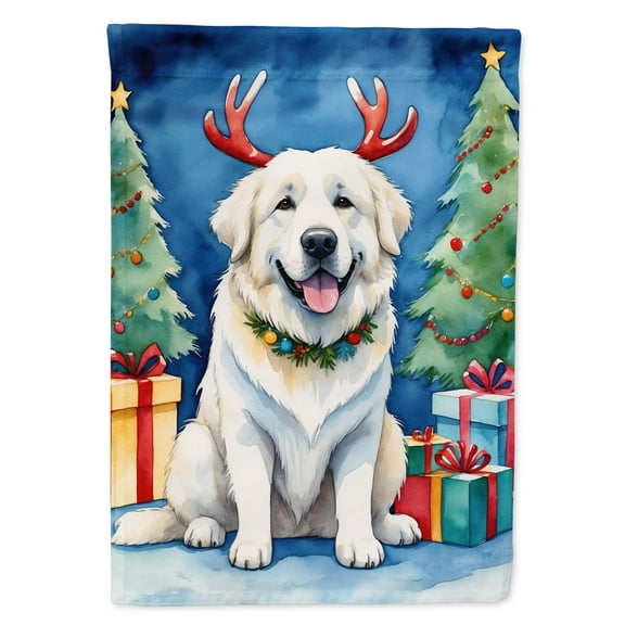 Great Pyrenees Christmas Reindeer Garden Flag