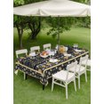 thumbnail image 5 of 60x84 Inch Outdoor Tablecloth with Umbrella Hole Zipper Rectangle Colorful Boho Floral Rectangular Tablecloths Outside Waterproof Black Ethnic Tribe Botanical Patio Table Cloth Cover for Picnic Party, 5 of 8