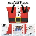 thumbnail image 2 of Tote Bag for Women - Red Christmas Santa Costume Pattern Shoulder Bag - Large Utility Work Duffle Bag with Zipper Handbag for Travel, Work, Sprots, 2 of 5