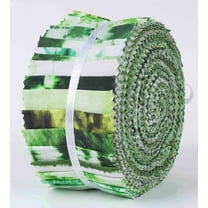 Soimoi 40Pcs Tie Dye Print Cotton Precut Fabrics For Quilting Craft Strips 2.5x42inches Jelly Roll - Green