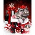 thumbnail image 3 of Cutesie Hippo Christmas Surprise 15x18 Black Modern Framed Museum Art Print Titled - Sheena Pike Art And Illustration, 3 of 5