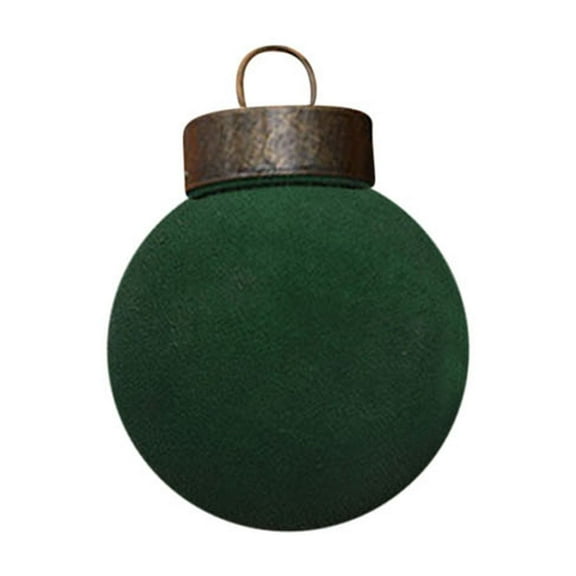 LanSuare Velvet Christmas Balls, 2.4Inch Green Flocked Christmas Tree Ball Ornaments, Plastic Xmas Decorative Hanging Ornaments for Holiday Party Decoration