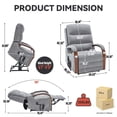thumbnail image 2 of Dual Motor Power Lift Recliner Chair with Massage and Heat for Elderly, 180° Lying Flat Adjustable Lift Chair with 3 Positions, Solid Wood Armrests and Chenille Fabric, Gray, 2 of 8