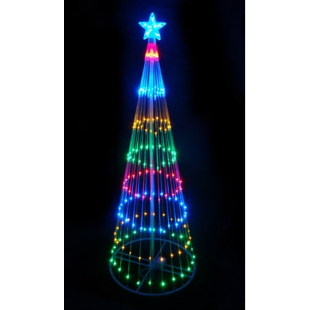 4' Multi-Color LED Light Show Cone Christmas Tree Lighted Yard Art ...