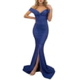 thumbnail image 2 of Liacowi Women's Elegant Off Shoulder Split Long Formal Party Dress Evening Gown, 2 of 9