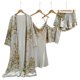 thumbnail image 5 of Pijama sencillo de cuatro piezas con estampado de cerezas para mujer, camisón fino, pantalones cortos con tirantes, falda con tirantes, traje para el hogar, 5 of 5