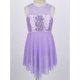 thumbnail image 3 of ZDHoor Girls Lyrical Modern Dance Dress Sleeveless Sequins Criss-Cross Back Camisole Ballet Dancing Costume Lavender 8, 3 of 6
