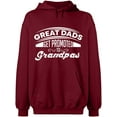 thumbnail image 2 of OXI Hoodie Sweatshirt - Dads Get Promoted To Grandpas, Basic Casual Hoodie for Men's and Women Fleece Hoodie Long Sleeve - Cardinal Red X-Large, 2 of 3