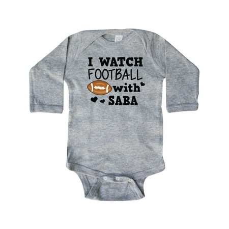 

Inktastic I Watch Football with My Saba Gift Baby Boy Long Sleeve Bodysuit