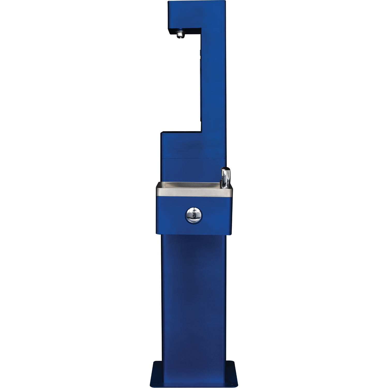 Outdoor Bottle Filling Station & Drinking Fountain, Blue Powder Coat