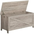 thumbnail image 1 of Coffre de Rangement Robuste Banc de Rangement d'Entrée avec Charnières Banc à Chaussures Rétro Meuble Aspect Bois pour Salon Chambre et Noyer, 1 of 5
