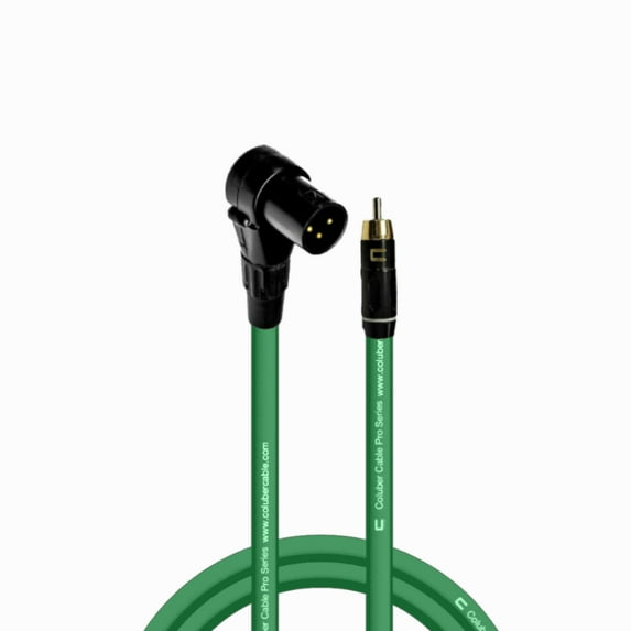 Coluber Cable Balanced Right Angle XLR Male to RCA Male Pro 3-Pin Connector