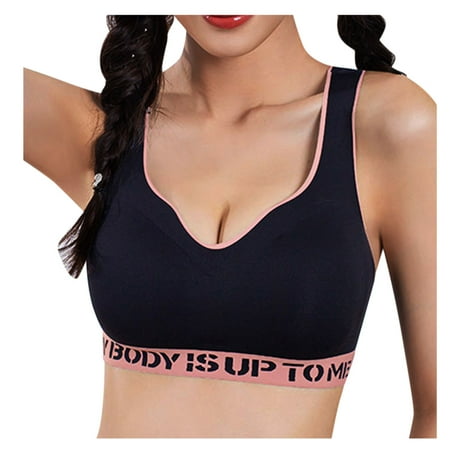 

MINZON 2 PC Sports Bra for Women Casual Large Size Sports Yoga Fitness Back Underwear Bra