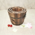 thumbnail image 4 of Cheers US Wooden Bucket Barrel Garden Planters Set Rustic Decorative Flower Beds for Plants, Herbs, Veggies w/Drainage Holes, Multiple Sizes, 4 of 7