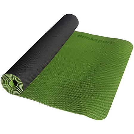 Thinksport Yoga Mat, Black/Green 