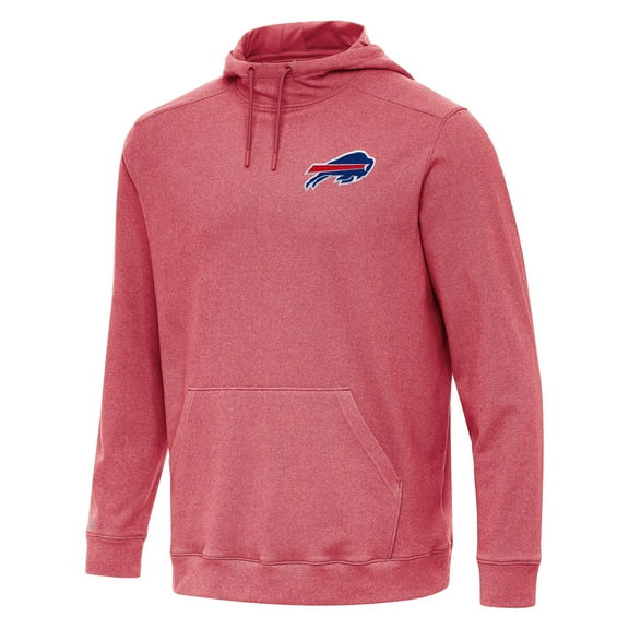Men's Antigua Heather Red Buffalo Bills Cloud Pullover Hoodie