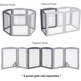 thumbnail image 2 of STAROUS Solid Wooden Dog Fences Indoor Outdoor, Extra Wide Dog gate for The House, Doorway, Stairs,2 Waterproof Extension Panels, 48" Wide 30" Tall (Gray), 2 of 6