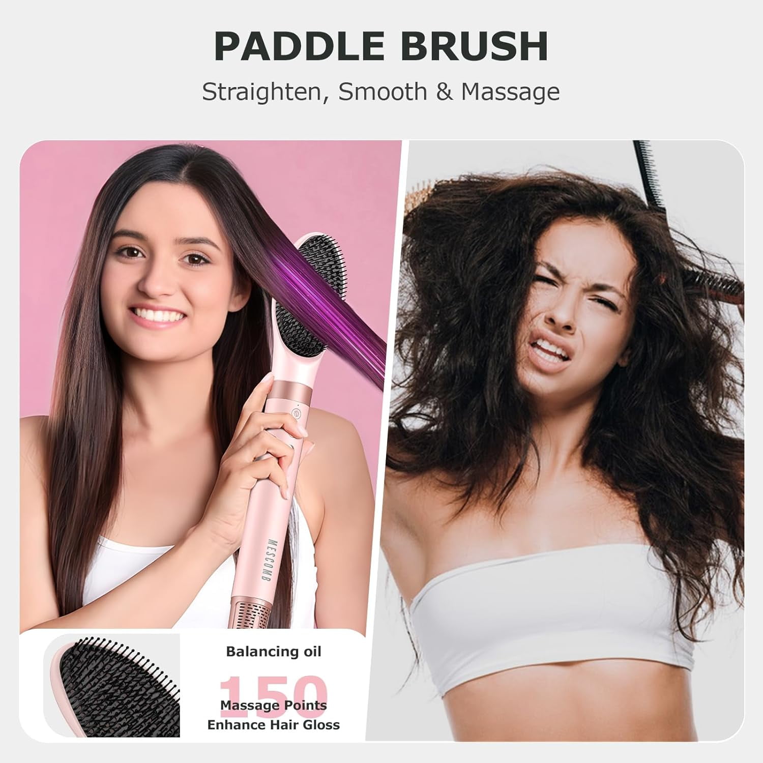 5-in-1 High-Speed Hot Air Styler with Diffuser for Curly Hair - Professional Frizz-Free Hair Dryer Brush for Fast Drying, Curling & Volumizing, Includes Travel Bag