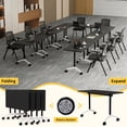thumbnail image 4 of Fold Conference Room Tables on Wheels, Modern Mobile Flip Top Stackable Training Meeting Table for Office Classroom, 4 of 7