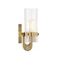 thumbnail image 2 of Brook 4 - Light Brass Brass Farmhouse / Traditional Incandescent Glass And Metal Wall Sconce, 2 of 6