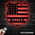 thumbnail image 3 of Craftnamesign Custom US Police Officer Metal Wall Art LED Light, Custom American Policer Name Sign, 3 of 5
