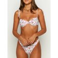 thumbnail image 5 of Women 2 Pieces Swimsuits Halter Neck Backless Bikini Sets Floral Print Tie-up Shoulder Strap Bra with Low Waist Thong Monokini Bathing Suit Beachwear for Vacation, 5 of 7