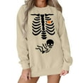 thumbnail image 4 of Pregnant Halloween Sweatshirts for Women 2025 Crewneck Pregnancy Announcement Skeleton Graphic Sweatshirt Pullover Top, 4 of 6