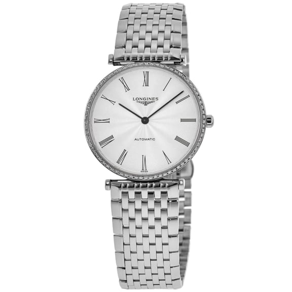 Longines La Grande Classique Automatic Silver Dial Custom Diamond Bezel Women's Watch L4.908.4.71.6-CD
