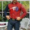 thumbnail image 3 of Mens 250th Anniversary USA Shirt American Flag Button Down Shirts Long Sleeve Slim Fit Patriotic T-shirt, 3 of 4