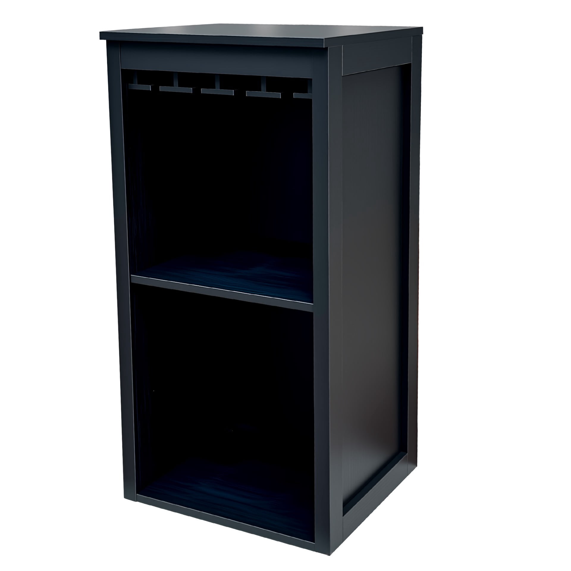 Wine Bar Cabinet with Storage Shelves, Freestanding Buffet Cabinet with Hutch, Modern Wine Storage Organizer for Dining Room Living Room, Black